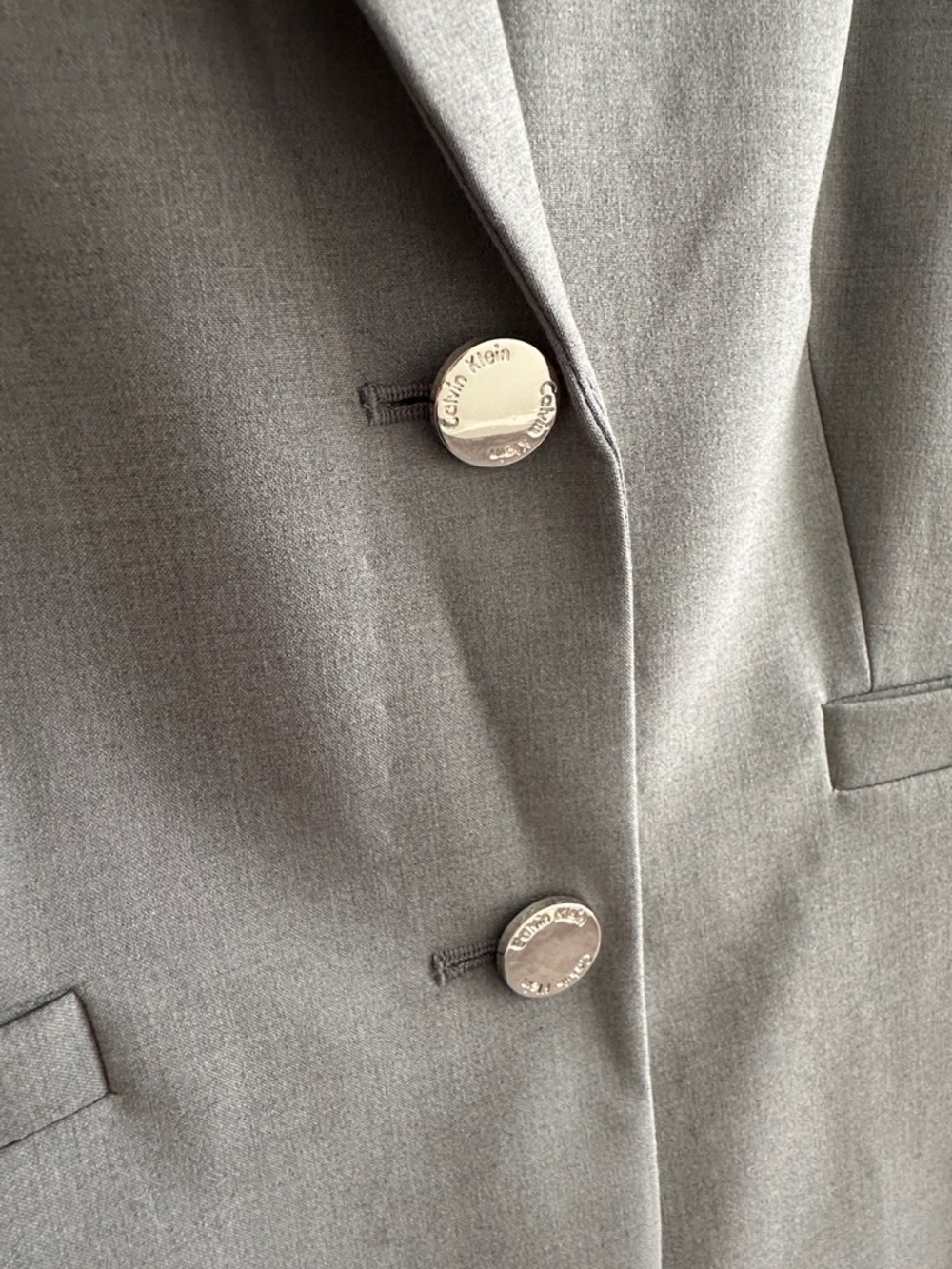 Calvin Klein Tailored Light Gray Women's Blazer - Picture 4 of 6